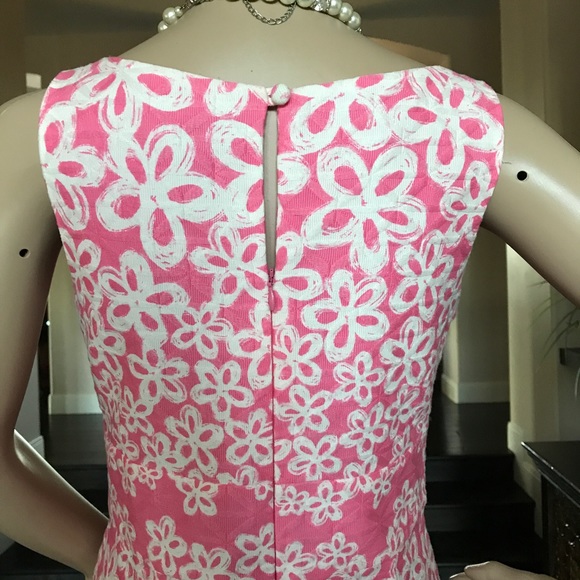 Taylor Pink Floral Print Midi Sheath Dress Size 6 Cottagecore Barbiecore - Picture 5 of 8